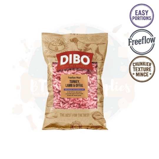 Dibo - Turkey, Lamb and Offal 1KG (80/10/10) Free Flow Mince