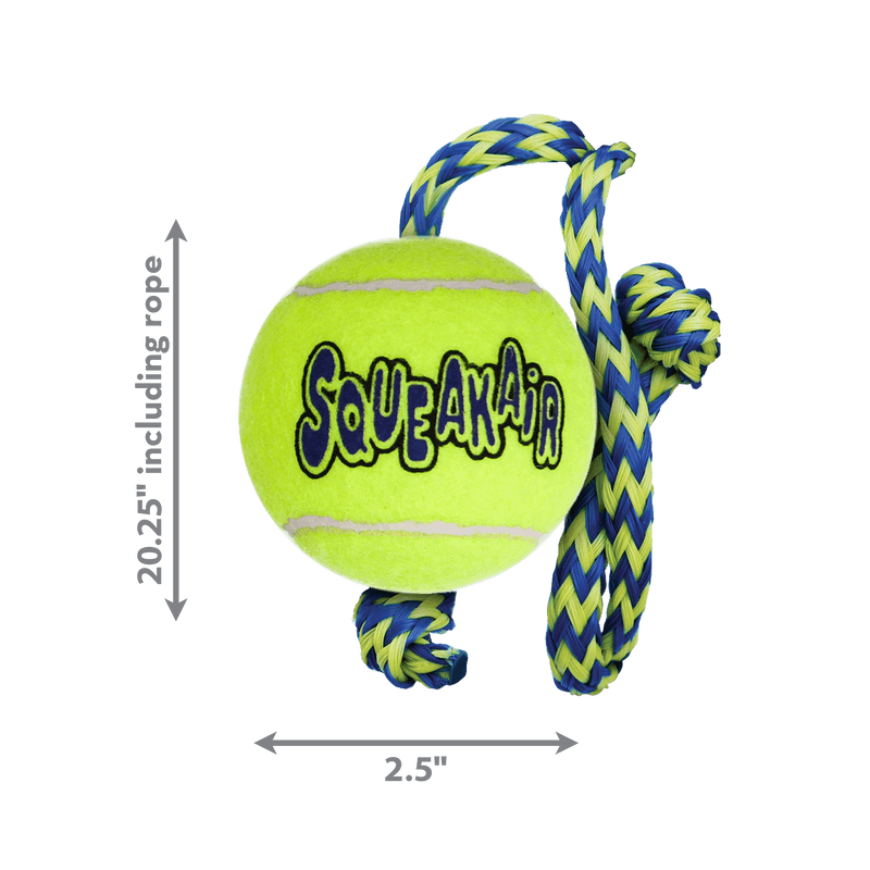 KONG SqueakAir Ball w/Rope Md - Image 2