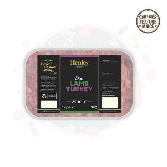 Henley Raw - Lamb and Turkey 80/10/10 500g