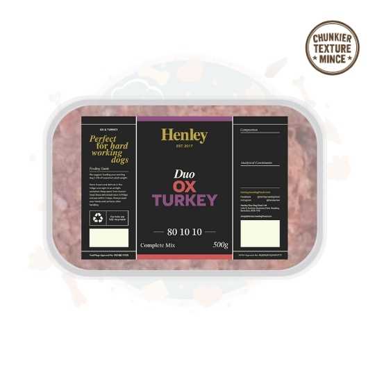 Henley Raw - Ox (Beef) and Turkey 80/10/10 500g