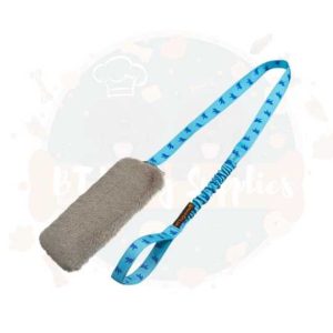 Tug-E-Nuff -Faux Fur Squeaky Bungee Chaser Blue 1pk