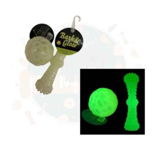 Bark & Glow Dog Toy with Squeaker (Ball or Bone Shape)