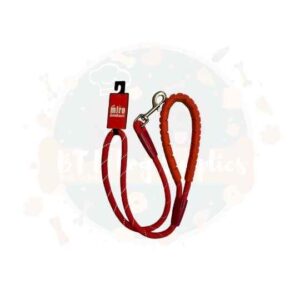 M&M Rope Dog Leads (Rubber Grip) with Trigger Hook - Red Reflective 13mm x 110cm