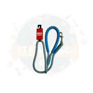 M&M Rope Dog Leads (Rubber Grip) with Trigger Hook - Blue Reflective 13mm x 110cm