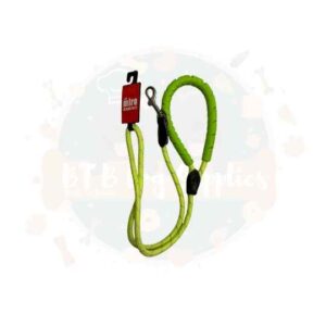 M&M Slip Dog Lead (Rubber Grip) with Figure 8 Training Aid - Green Reflective 10cm x 110cm