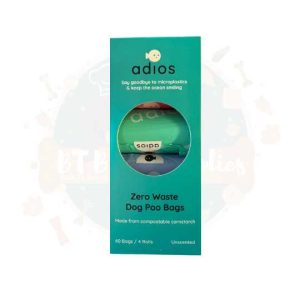 Adios Plastic Compostable Poo Bags - Rainbow, Non- Handle, 60 bags