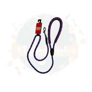 M&M Rope Dog Leads (Rubber Grip) with Trigger Hook - Purple Reflective 10mm x 110cm